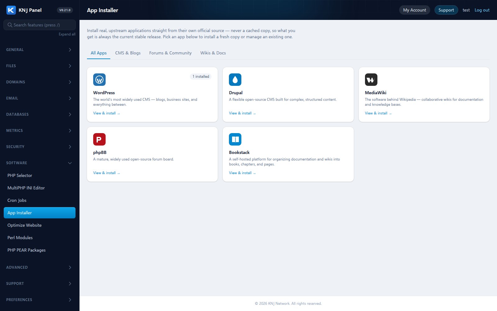 KNJ Panel App Installer
