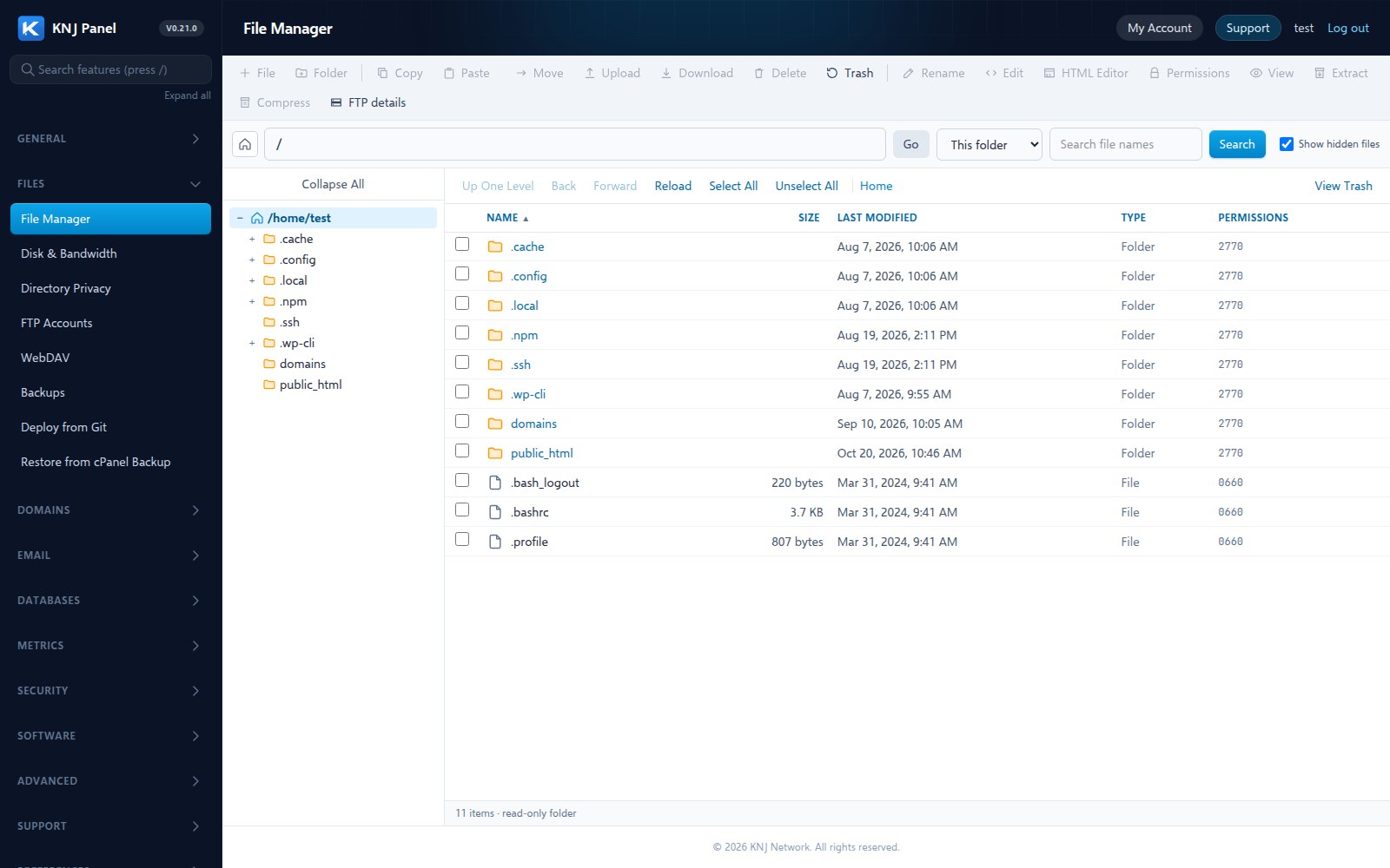 KNJ Panel File Manager